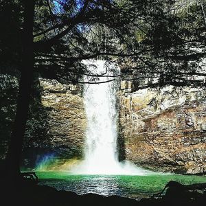 Scenic view of waterfall