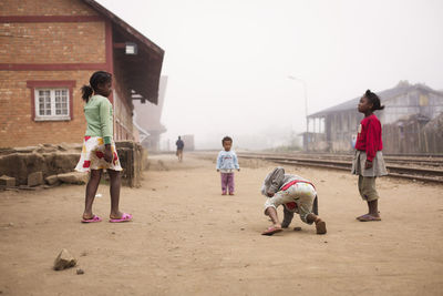Rear view of people on girls