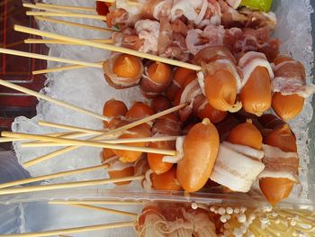 High angle view of fruits for sale