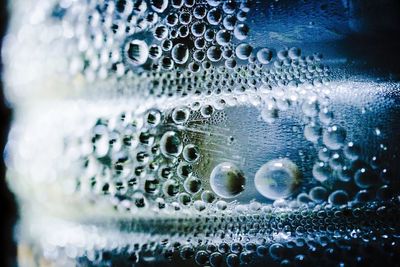 Close-up of water drops on glass