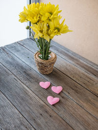 Close-up of flower vase on table