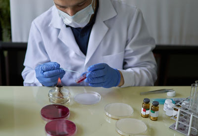 Man working on table