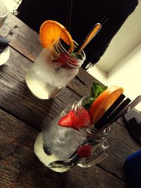 Close-up of food on table