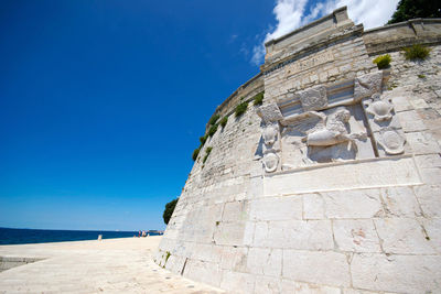 View of built structure against blue sky