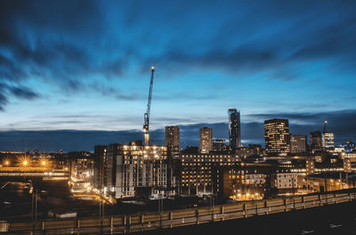Illuminated city at night