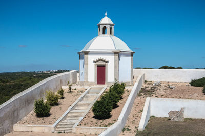 Exterior of building against blue sky