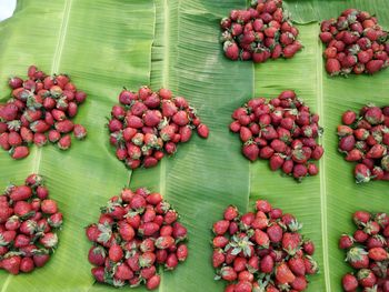 High angle view of fruits for sale in market