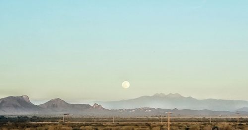 Scenic view of mountains against clear sky