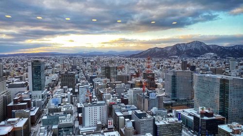 Aerial view of buildings in city