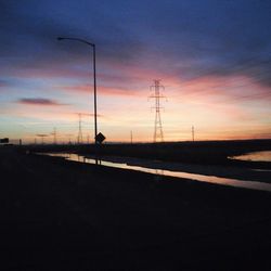 Empty road at sunset