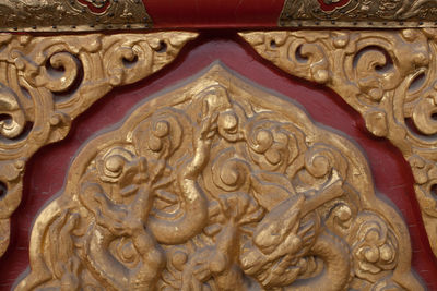 Close-up of carvings