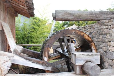 Close-up of abandoned wooden structure