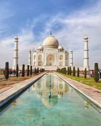 View of fountain in pond