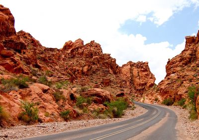 Road leading towards mountains