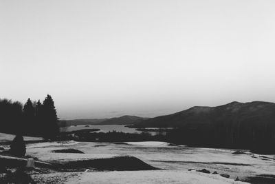 Scenic view of mountains against clear sky