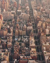 High angle view of buildings in city