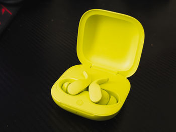 High angle view of toy on table