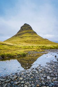 Scenic view of mountain against sky