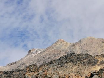 Low angle view of mountain against sky