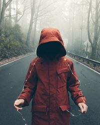 View of man standing on road