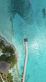 High angle view of swimming pool in sea