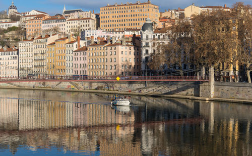 Reflection of buildings in water