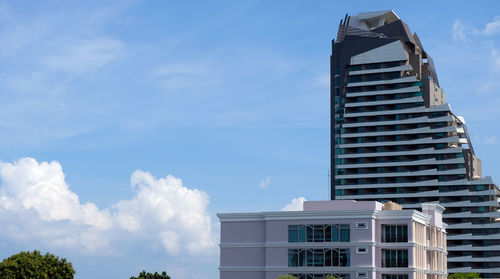 Low angle view of modern building against sky