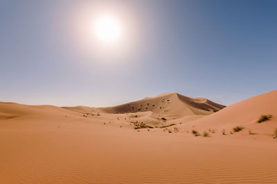 Scenic view of erg chebbi desert against sky
