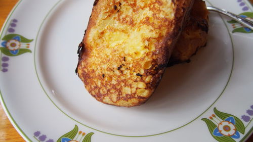 Close-up of bread in plate