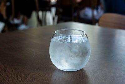 Close-up of drink in glass on table