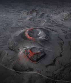 High angle view of volcanic crater