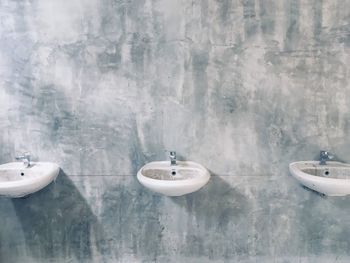 View of water from faucet in bathroom