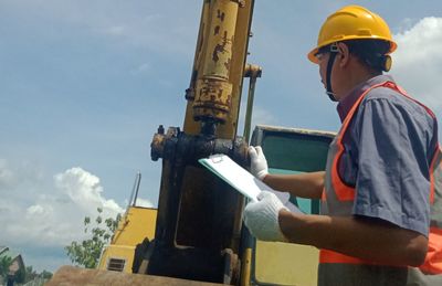 Man working at construction site