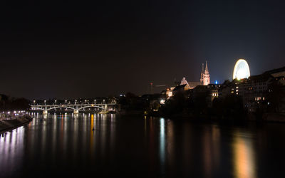 Illuminated city at night