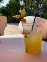 Close-up of drink on table