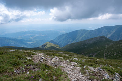 Scenic view of mountains against sky