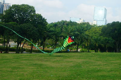 Scenic view of park against sky