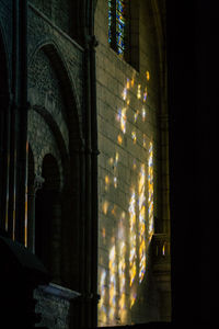 Low angle view of illuminated building at night