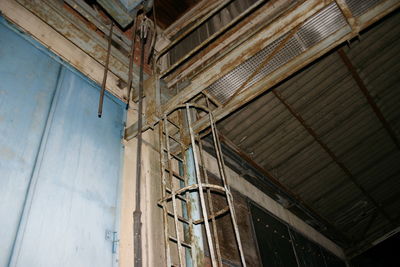 Low angle view of old building interior