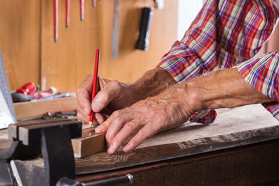 Man working on table