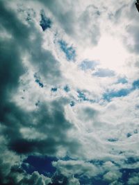 Low angle view of clouds in sky