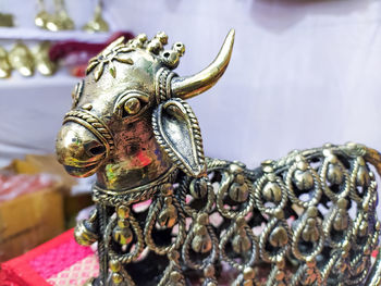 Close-up of an animal sculpture