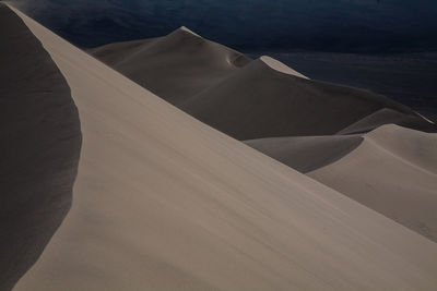 High angle view of sand dunes in a desert