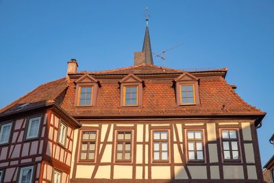 Low angle view of building against clear sky