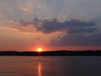 Scenic view of sea at sunset