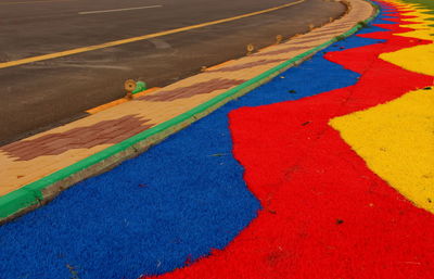 Road marking on road