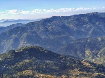 Scenic view of mountains against sky