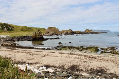 Scenic view of beach against sky