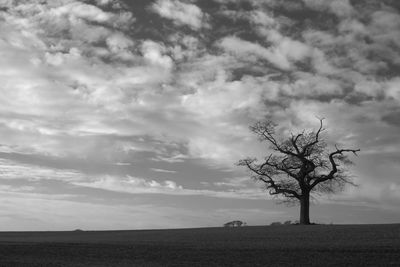 Scenic view of landscape against cloudy sky