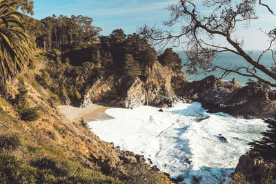 Mcway falls on famous california beach in julia pfeiffer state park